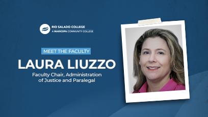 Headshot of new faculty member with text: Meet the Faculty Laura Liuzzo