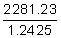 2281.23 over 1.2425