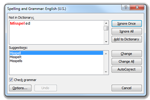 grammar and spell check window
