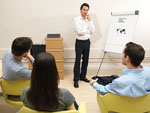 man presenting to a group