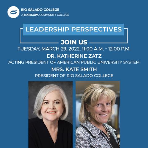 photo of Dr. Kate Zatz and Kate Smith. text: Leadership Perspectives