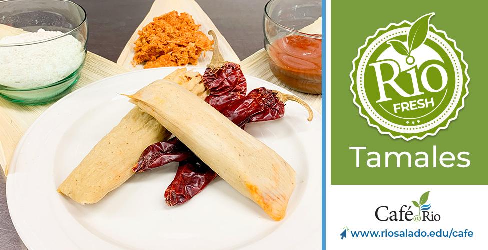 image of tamales with Cafe at Rio logo