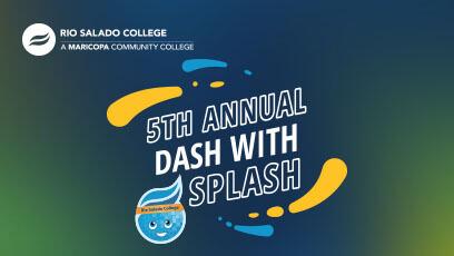 Colorful graphic with Splash mascot head. Text: 5th Annual Dash with Splash
