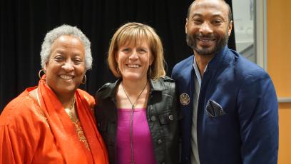 Dr. Wanda Tucker, President Kate Smith, and Dr. Floyd Hardin III