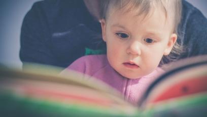 Mom reading to child