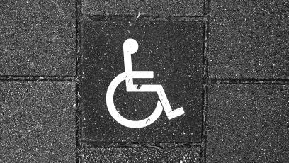 Wheelchair sign on the road