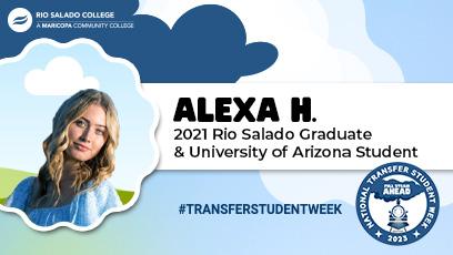 Picture of Alexa Horn framed in graphic clouds
