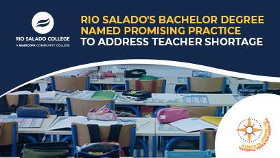 image of a classroom with text Rio Salado's Bachelor Degree Named Promising Practice