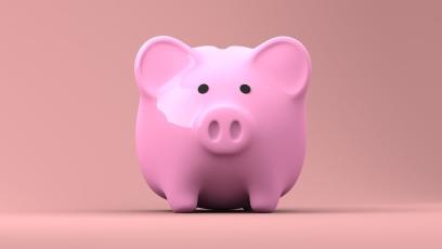 A pink piggybank