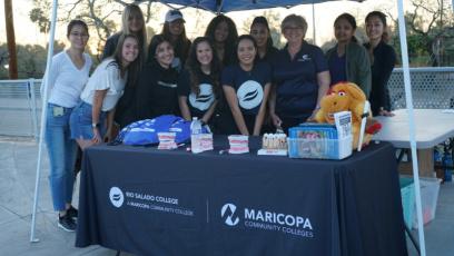 Rio Salado's dental honors program tables at an event