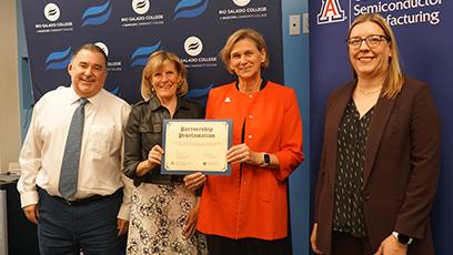 Dr. Rick Vaughn, Rio’s faculty chair for STEM Initiatives, President Kate Smith, Dr. Liesl Folks, vice president for Semiconductor Strategy at the University of Arizona, Janelle Elias, vice president for Academic Affairs, Strategy and Advancement at Rio Salado College