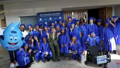 President Kate Smith and the HSE graduating class