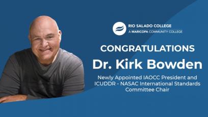 Photo of Dr. Bowden smiling.  Congratulations to Dr. Kirk Bowden on his new appointments with  IAOCC ICUDDR - NASAC 