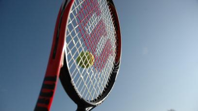 Tennis racket and ball
