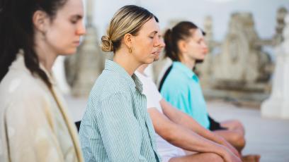 A group of women meditating