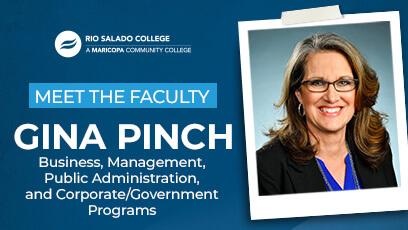 photo of Gina Pinch. Text: Meet the Faculty Gina Pinch