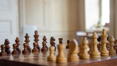 A brown and tan colored chessboard