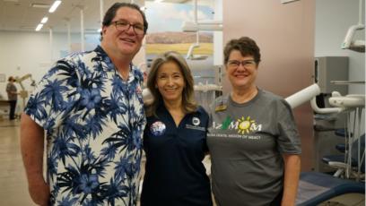 Veterans and volunteers at the dental event