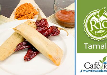 image of tamales with Cafe at Rio logo