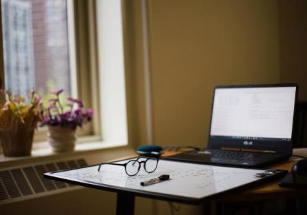 Whiteboard and laptop