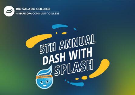 Colorful graphic with Splash mascot head. Text: 5th Annual Dash with Splash