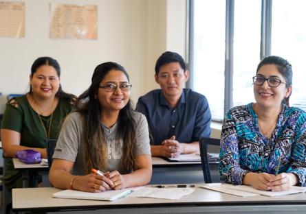 A classroom of diverse students of different ages and origins in Rio Salado classroom