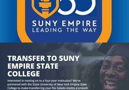 Transfer to SUNY Empire State College with Rio Salado College. Happy, African American female grad smiling.