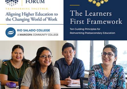 Diverse group of students in classroom smiling. Presidents Forum: Aligning Higher Education to the World of Work
