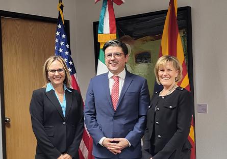 Honorable Consul General Jorge Mendoza Yescas, Kate Smith and Jen Sydow