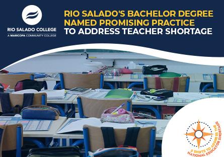image of a classroom with text Rio Salado's Bachelor Degree Named Promising Practice