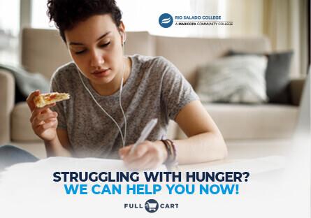 Full Cart Poster: Struggling with Hunger? We Can Help You Now.