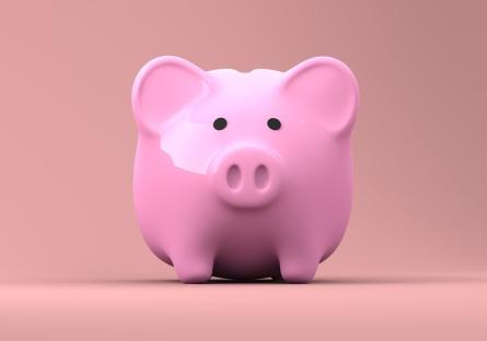 A pink piggybank