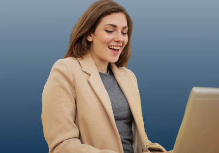 woman looking at a laptop screen