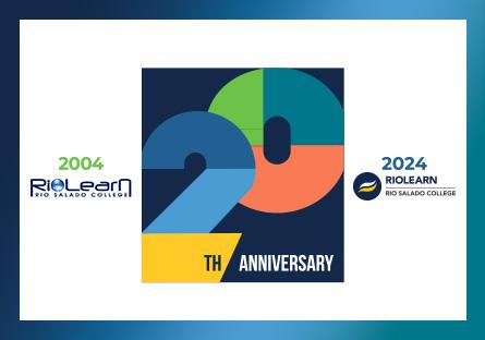 Colorful graphic RioLearn 20th anniversary