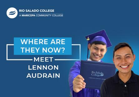 photo of graduate with text: Where are they now? Meet Lennon Audrain