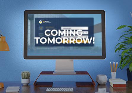 Picture of a computer monitor with text 'Coming Tomorrow'