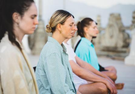A group of women meditating