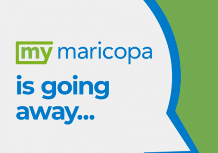 speech bubble with text: my maricopa is going away