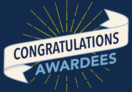 decorative text Congratulations Awardees