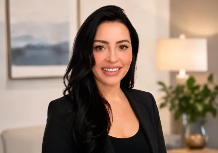 **Alt text:** Portrait of Kelly Sukkha smiling and wearing a black blazer in a professional indoor setting.