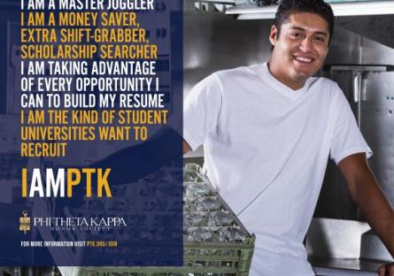 image of working young adult with quote "I am PTK"