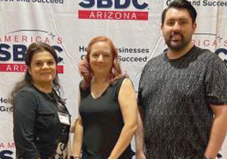 photo of Manny Lucero, Tara Lopez, and Lily Davidov at a SBDC event