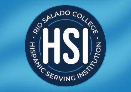 Hispanic Serving Institution logo with Rio Salado College in text