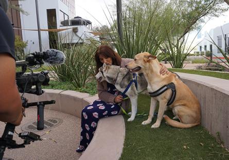 Giselle Velazquez with a dog