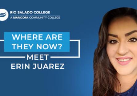 photo of Erin with text "Where are they now alumni profile – Meet Erin Juarez"