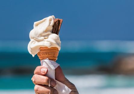 Melting ice cream cone