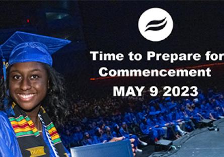 Student holding diploma at commencement. text: Get ready to make your graduation day extra special