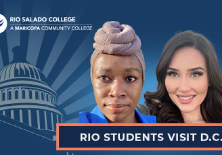 Brianna Bonnell and Beka Namachanja, members of Maricopa Community College’s Student Public Policy Forum (SPPF)