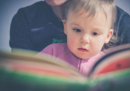 Mom reading to child