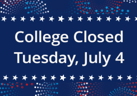 Rio Salado College will be closed Tuesday, July 4, 2023, in observance of Independence Day.